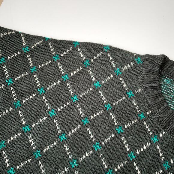 90s Wool Blend Grunge Geometric Retro Sweater Streetwear Minimalist Crewneck L - Picture 5 of 9
